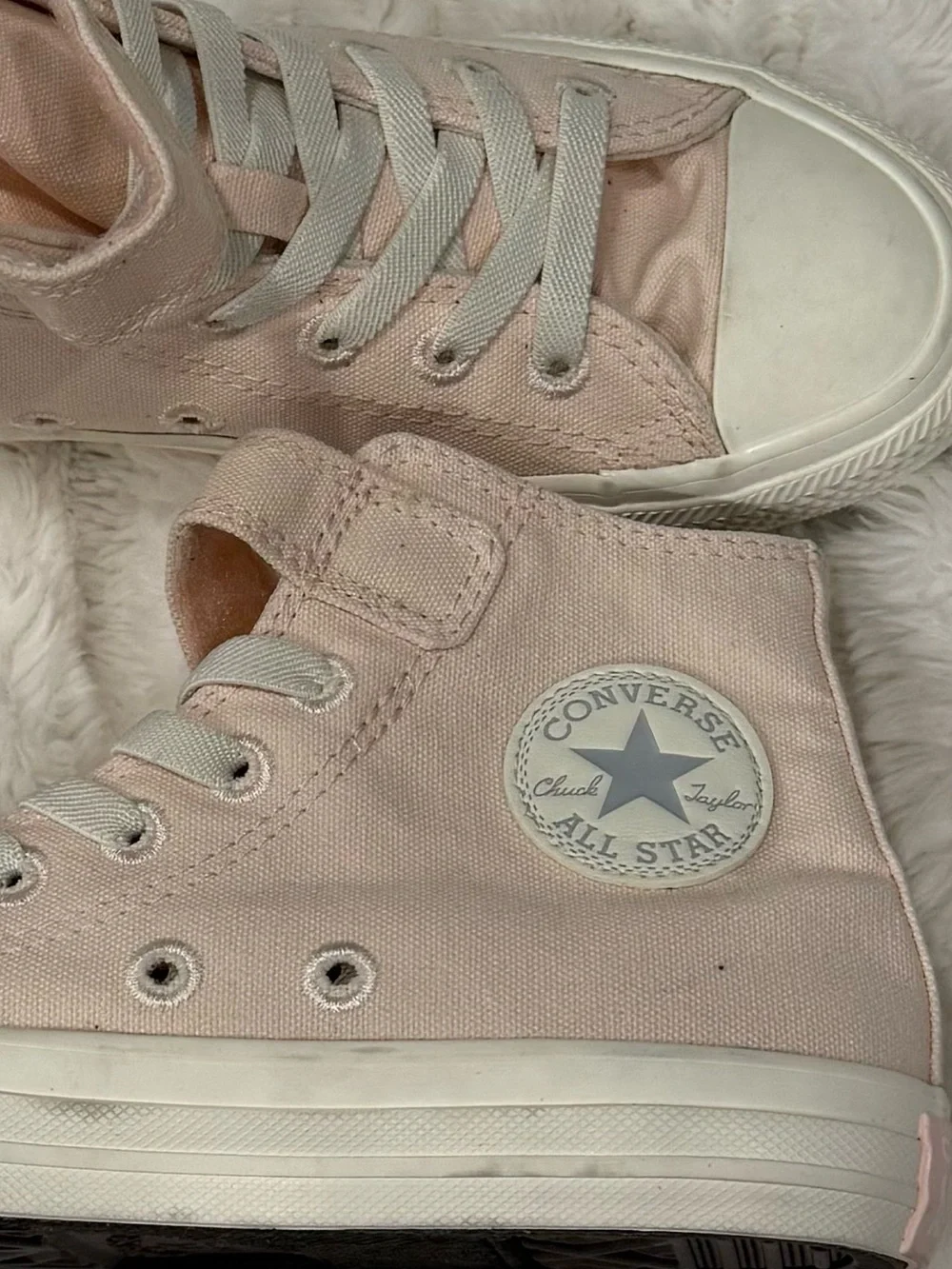 Converse High Top Sneakers in Pale Pink Canvas